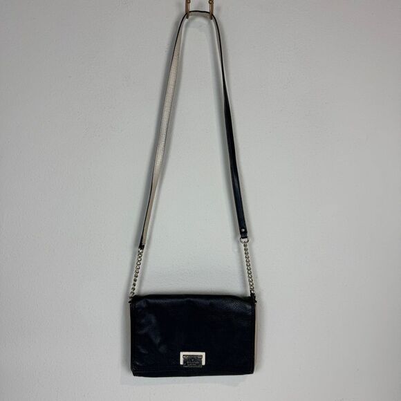 Kate Spade Black Leather Turnlock Flap Closure Small Crossbody Bag - Picture 1 of 14